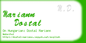 mariann dostal business card